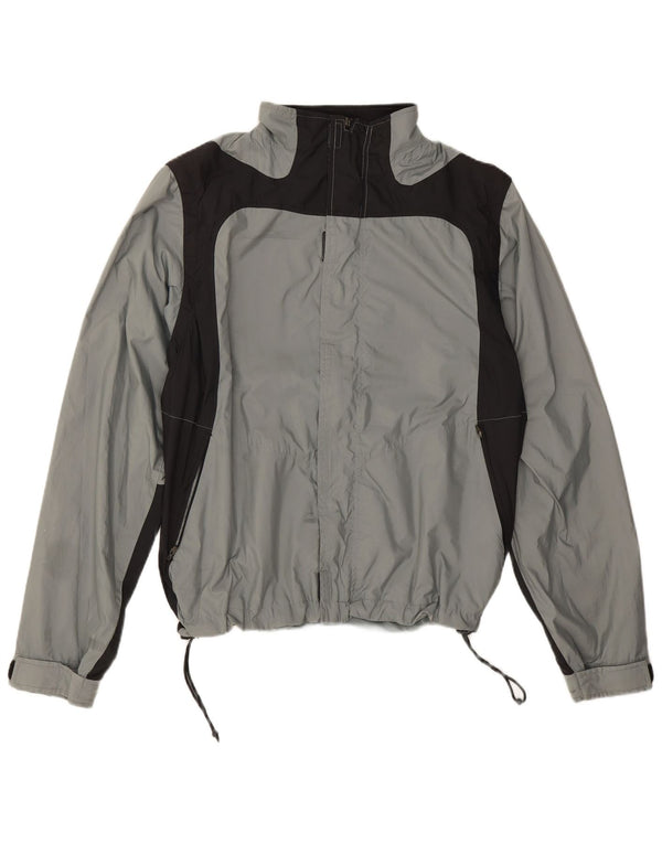 Giacca antipioggia da uomo Adidas UK 40 Large Grigio Colourblock in poliestere