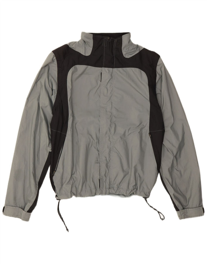 Giacca antipioggia da uomo Adidas UK 40 Large Grigio Colourblock in poliestere