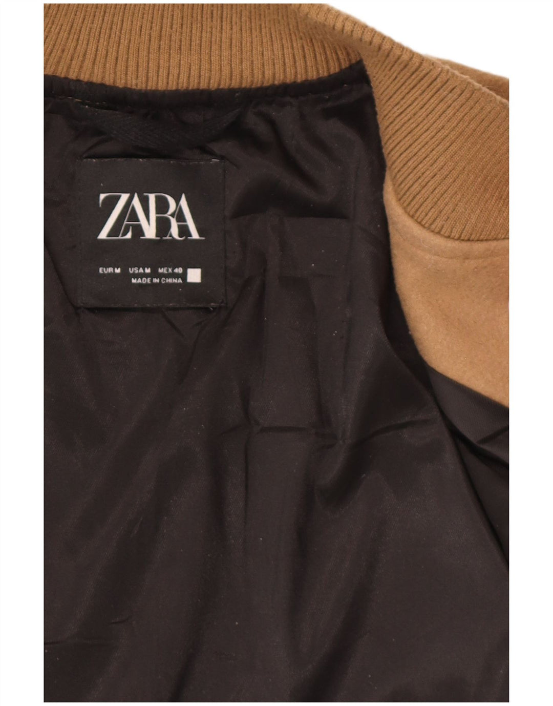 Giubbotto bomber da uomo Zara UK 38 Poliestere marrone medio