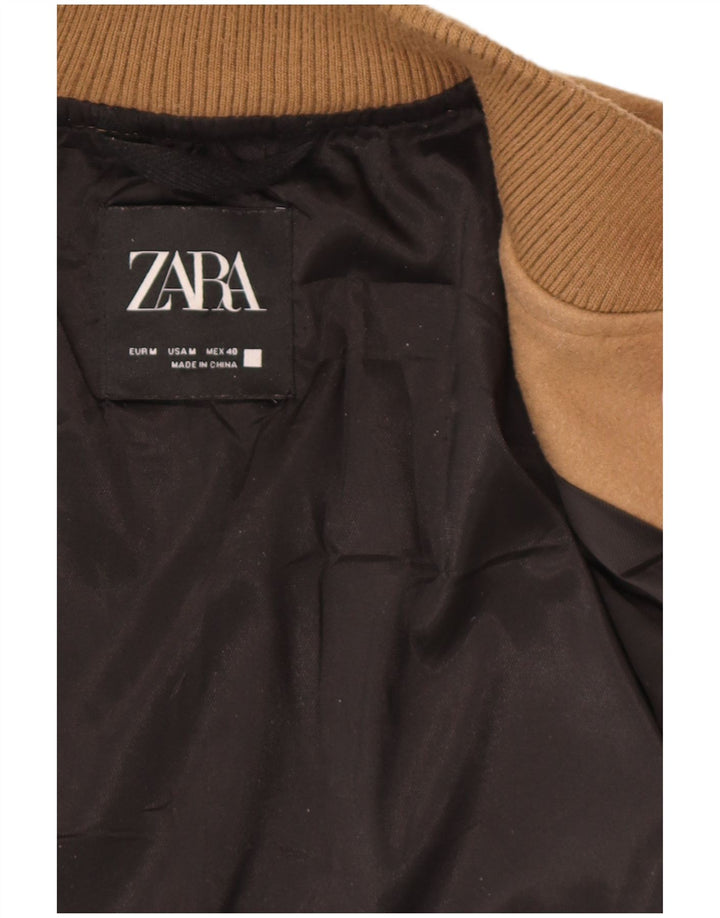 Giubbotto bomber da uomo Zara UK 38 Poliestere marrone medio