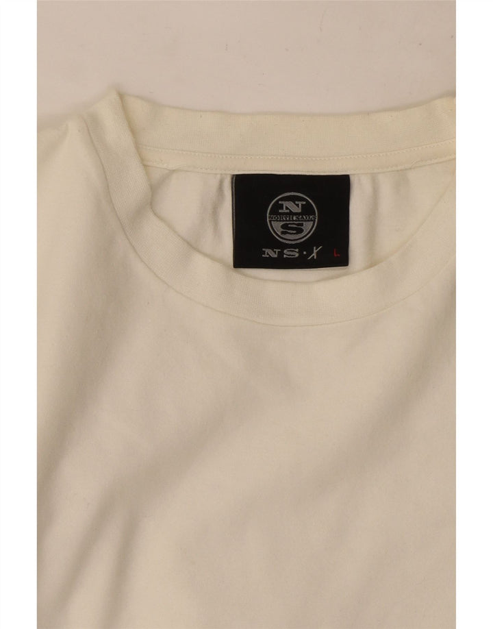 Maglia North Sails da uomo a maniche lunghe grande bianca