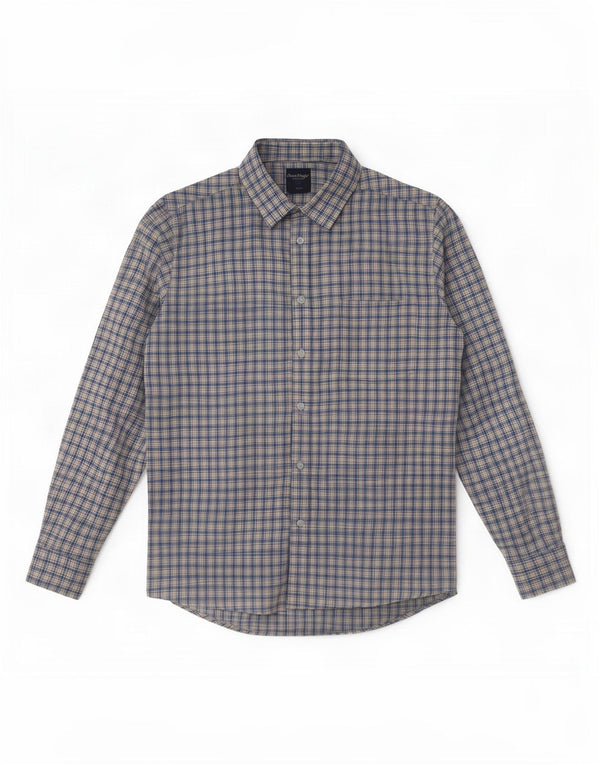 Camicia da uomo in flanella James Pringle Poliestere a quadri blu medio