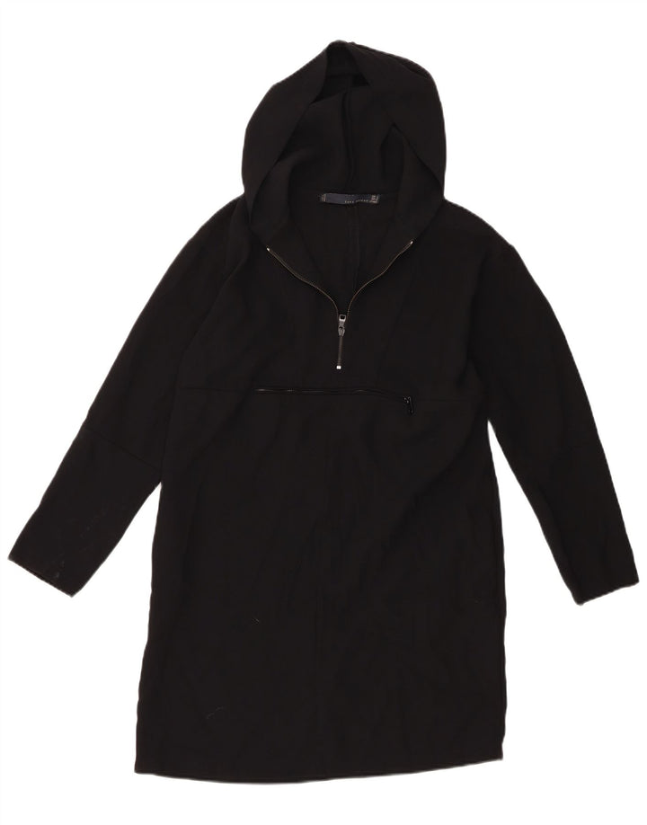 Abito con cappuccio pullover da donna Zara UK 10 piccolo poliestere nero