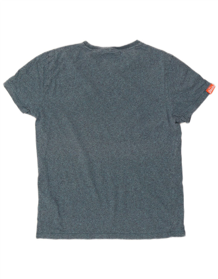 T-shirt da uomo Superdry Top in cotone blu medio