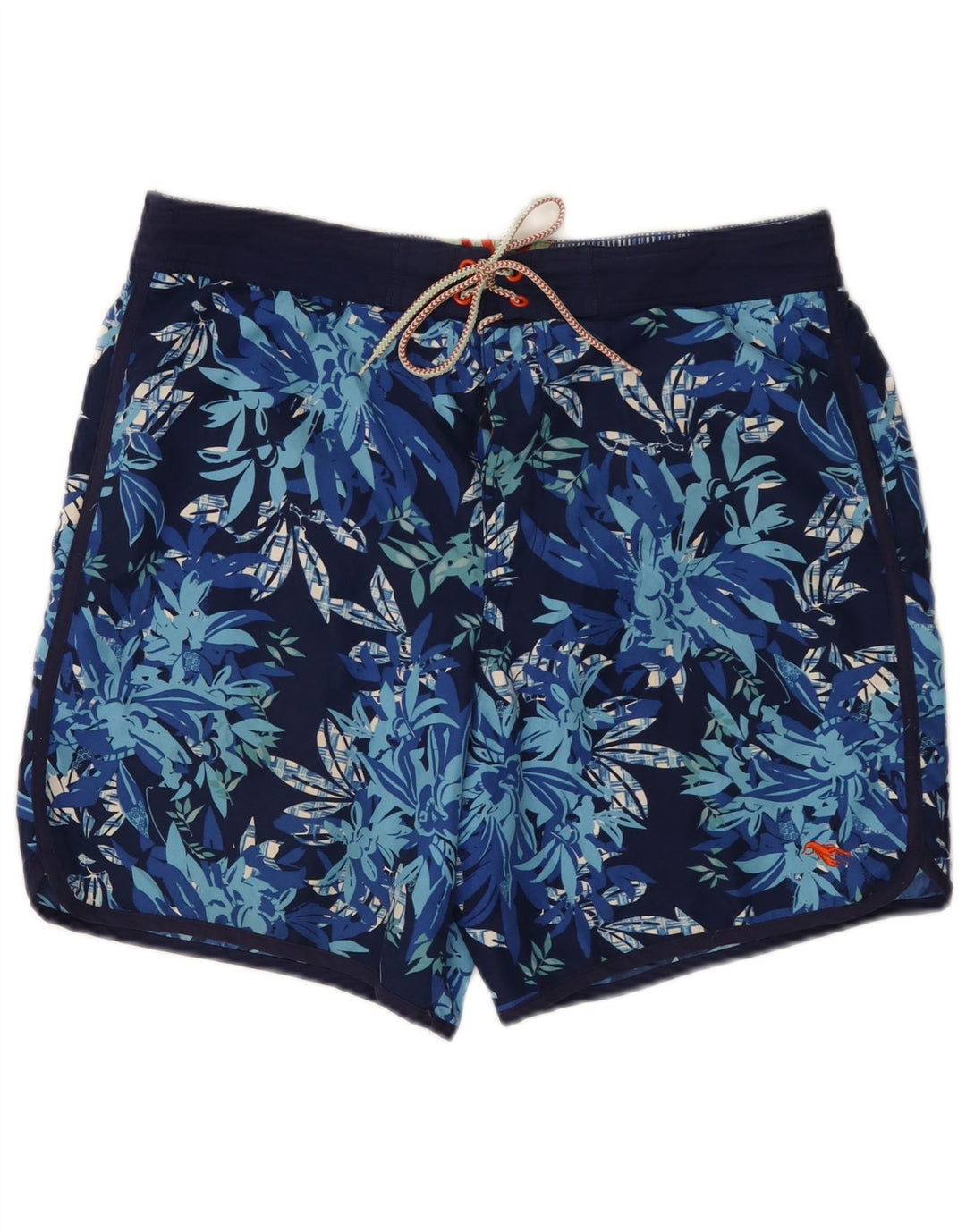 Pantaloncini da bagno da uomo Ted Baker taglia 4 grande poliestere floreale blu navy