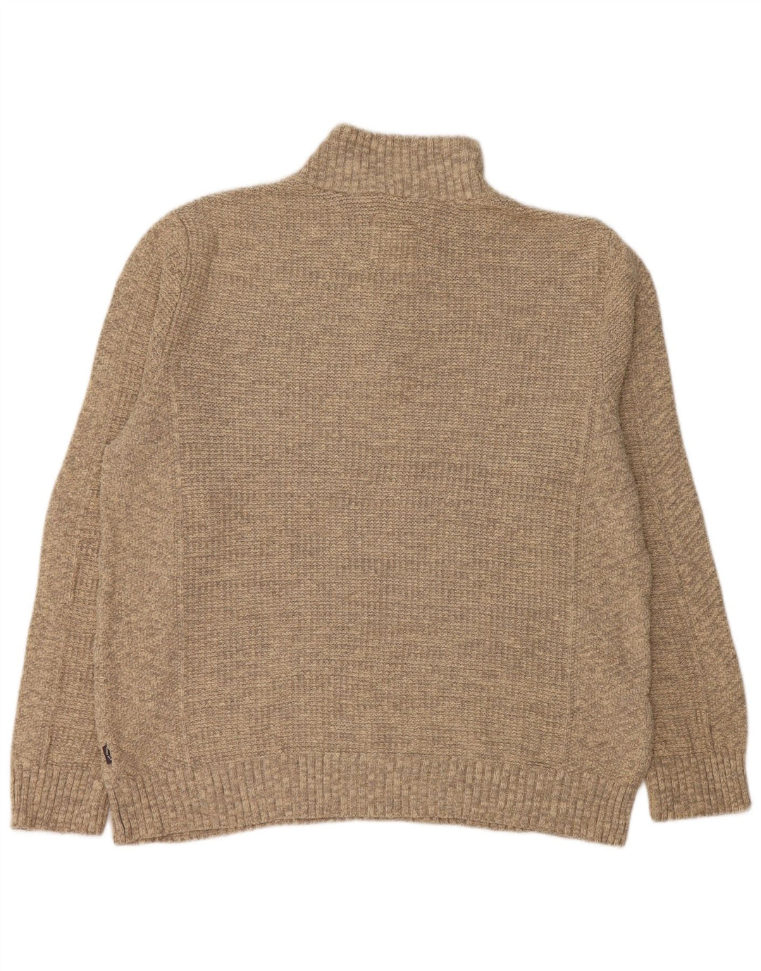 FAT FACE Maglione da uomo con zip e collo XL in cotone grigio