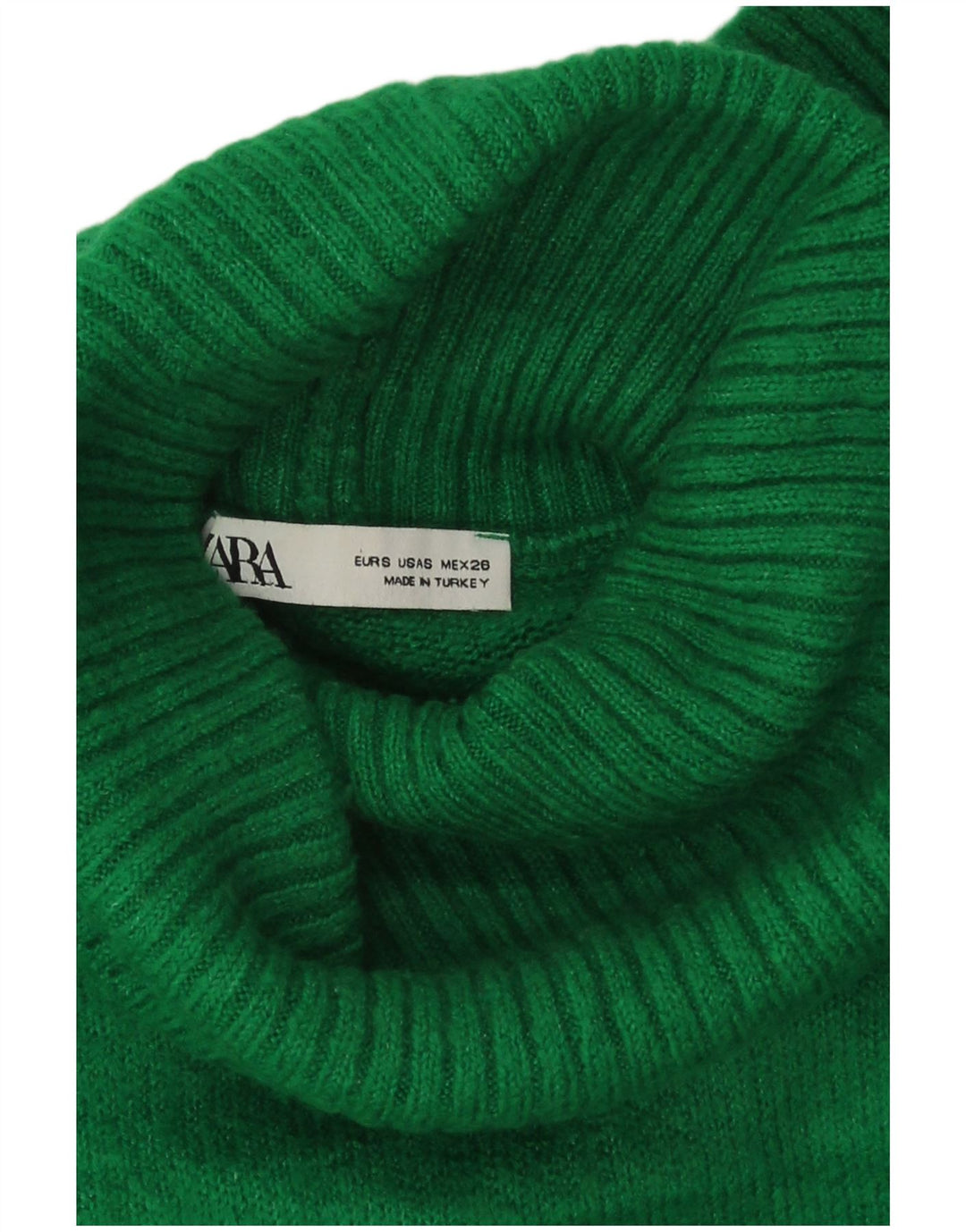 Maglione corto a collo alto oversize corto da donna Zara UK 10 piccolo verde