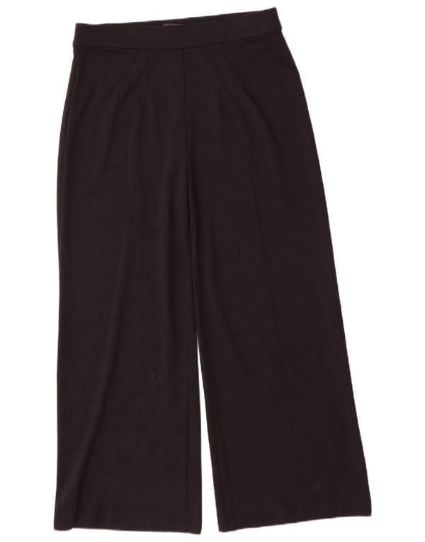 Marks & Spencer Womens Wide Leg Casual Trousers UK 16 Large W34 L29 Black