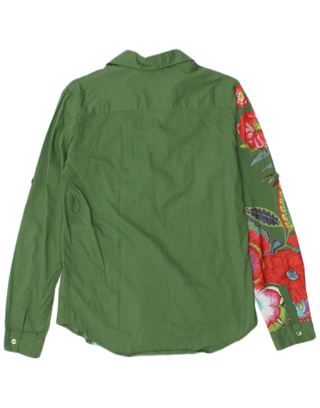 Camicia grafica da donna Desigual UK 12 Cotone floreale verde medio