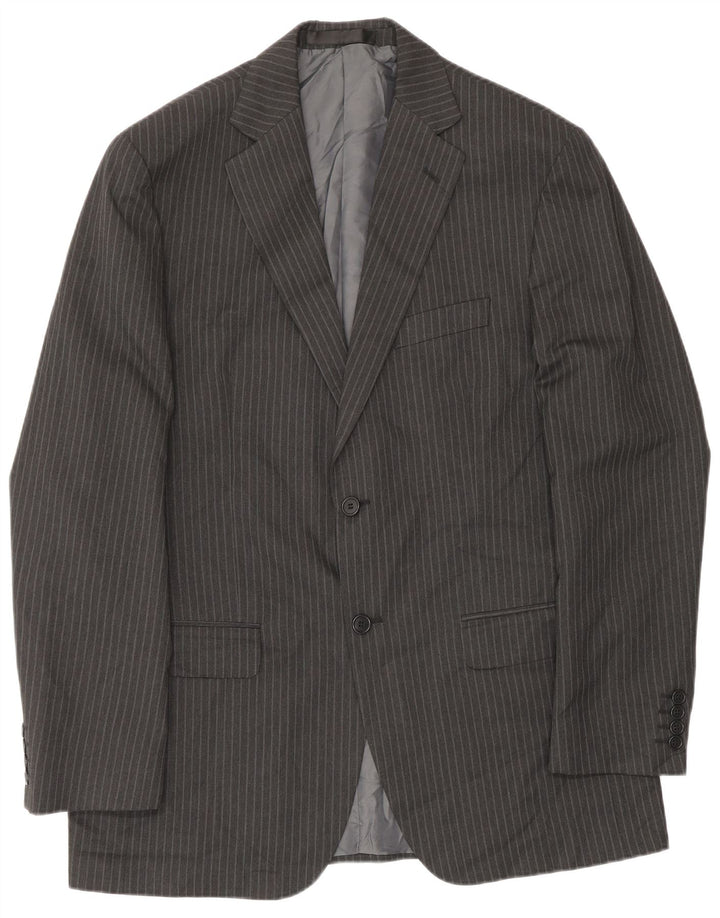 Giacca blazer a 2 bottoni da uomo Marks & Spencer IT 40 grande gessato grigio