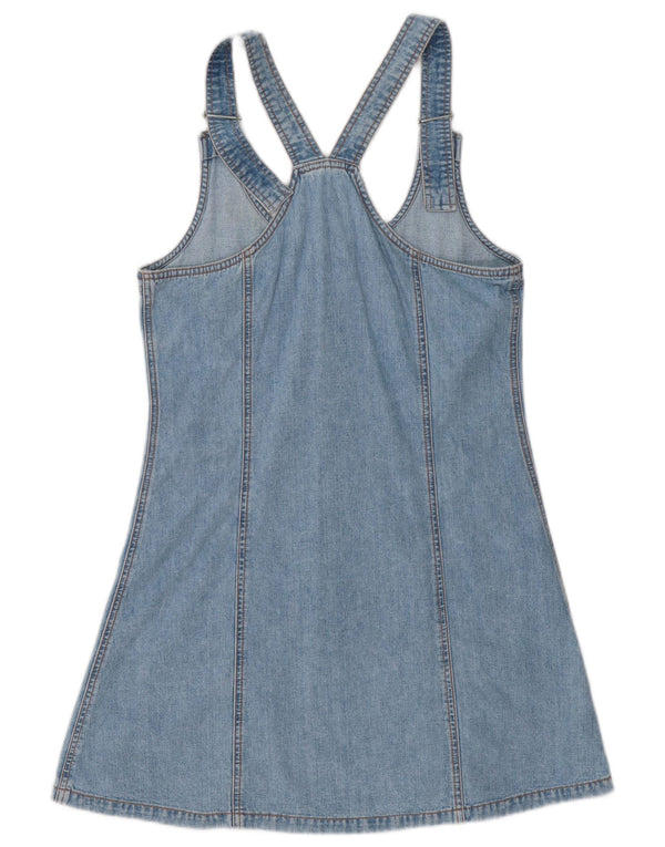 Abito vintage in denim senza maniche da donna UK 14 Blu medio
