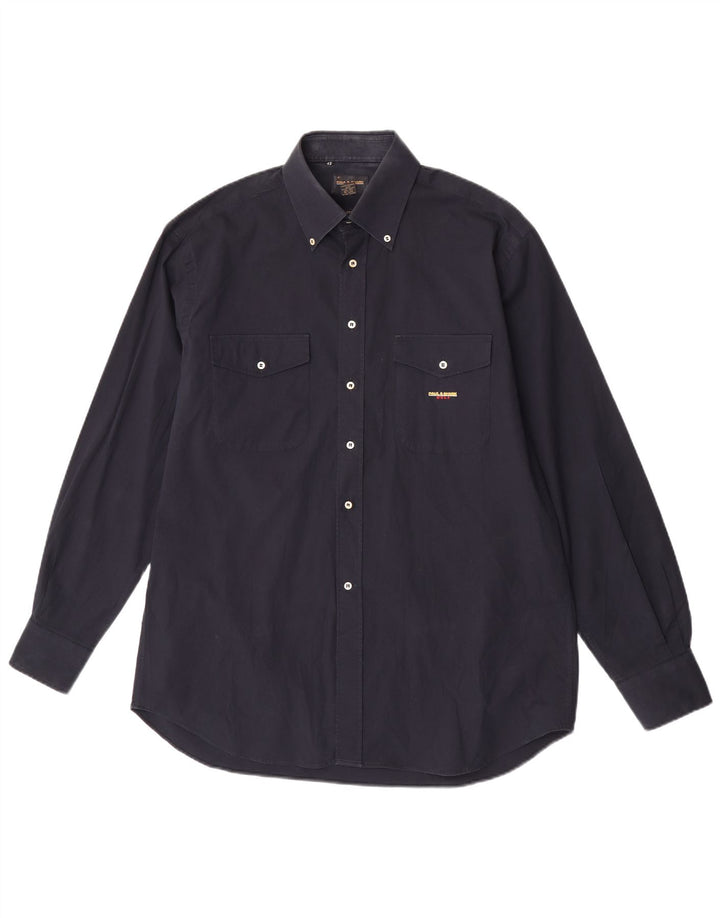 Maglia da golf da uomo Paul & Shark taglia 42 grande cotone blu navy