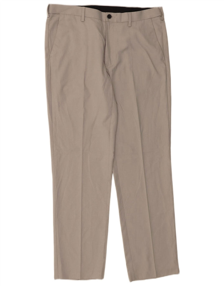 Pantaloni chino vestibilità regolare da uomo Marks & Spencer W34 L31 poliestere grigio