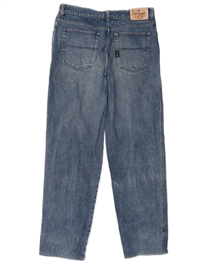 Jeans Straight Uomo Trussardi IT 52 XL W38 L32 Blu Cotone