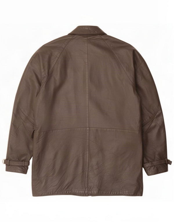 Giacca in pelle da uomo vintage IT 52 XL Grigio