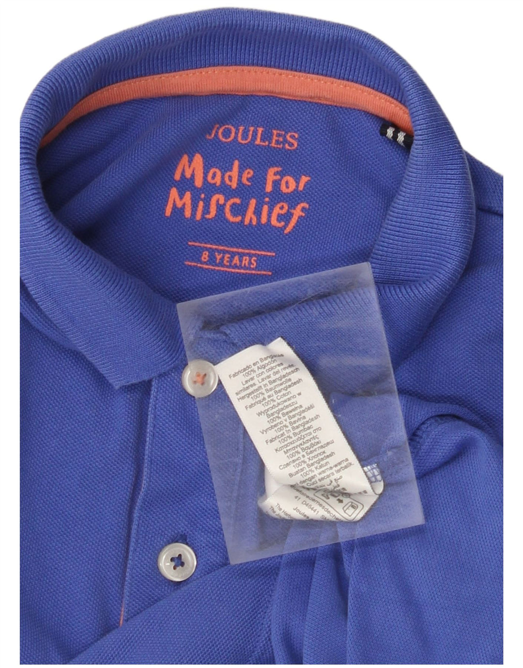 Polo Bambino JOULES 7-8 Anni Blu Cotone