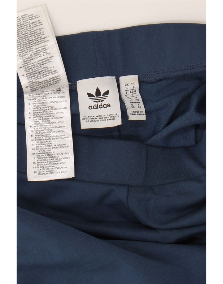 Leggings grafici da donna Adidas UK 10 Small poliestere blu navy