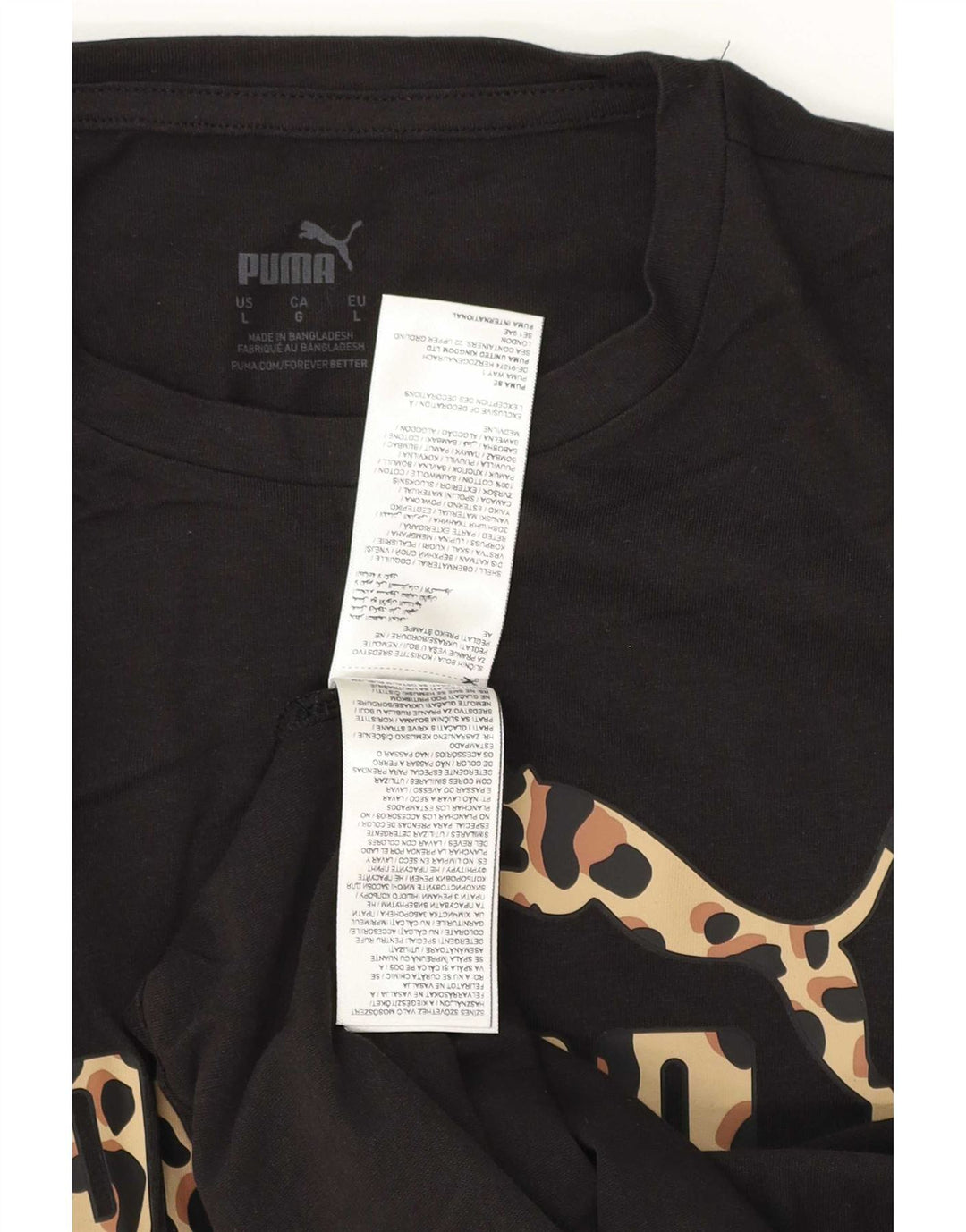 T-shirt grafica da uomo Puma Top grande in cotone nero