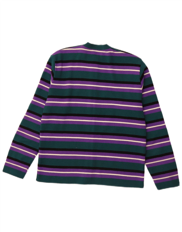 DRALON Womens Cardigan Sweater IT 46 Large Multicoloured Striped Acrylic