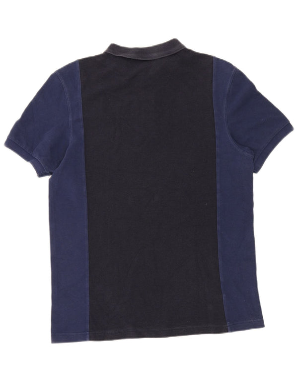 Polo da uomo Fred Perry grande in cotone color block blu navy