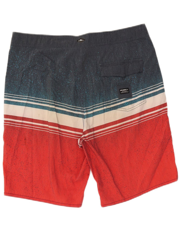O'NEILL Mens Swimming Shorts Large Red Colourblock Polyester