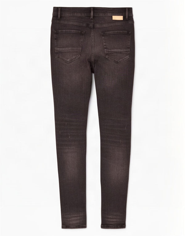 Jeans skinny effetto invecchiato da uomo Zara EU 42 Large W32 L34 cotone nero