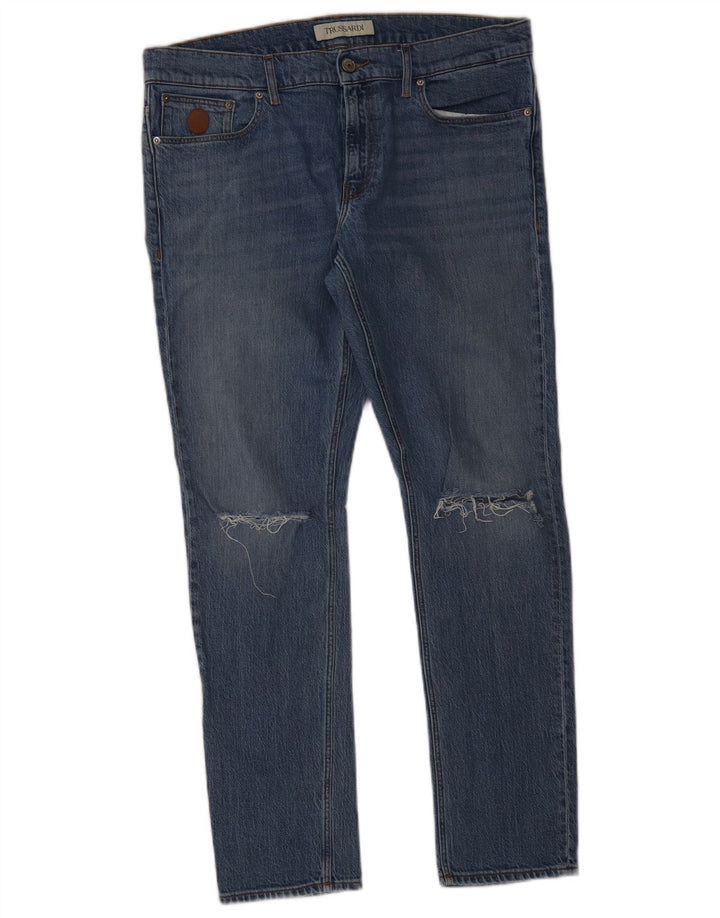 Jeans Trussardi Uomo Slim Distressed W34 L31 Blu
