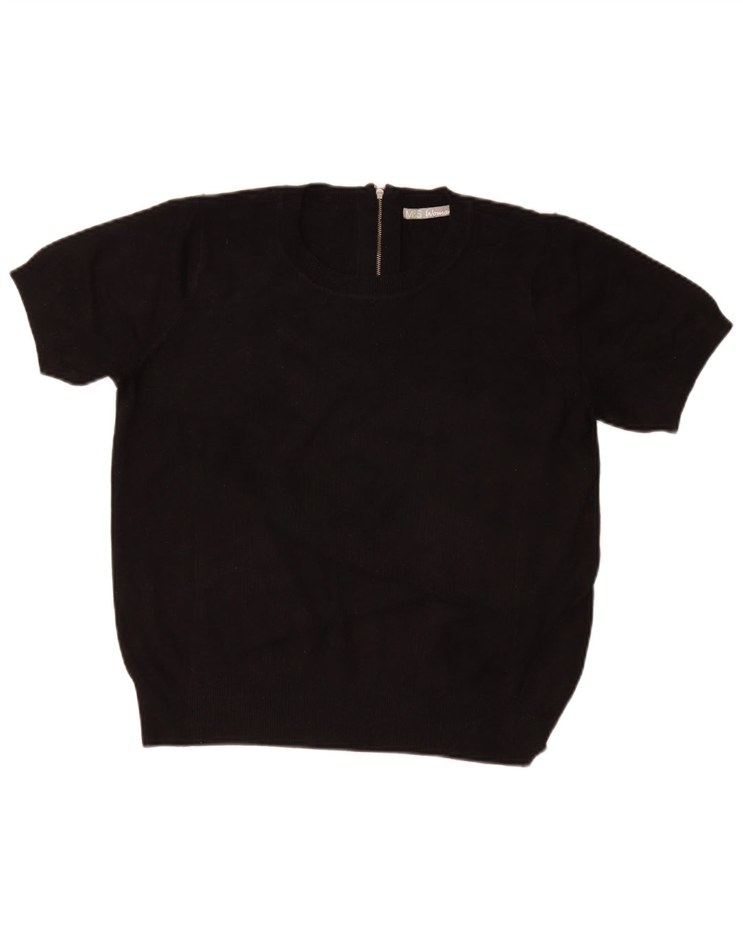 MARKS & SPENCER maglione maglione girocollo da donna UK 16 grande nero