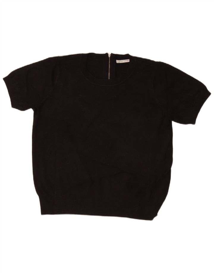 MARKS & SPENCER maglione maglione girocollo da donna UK 16 grande nero