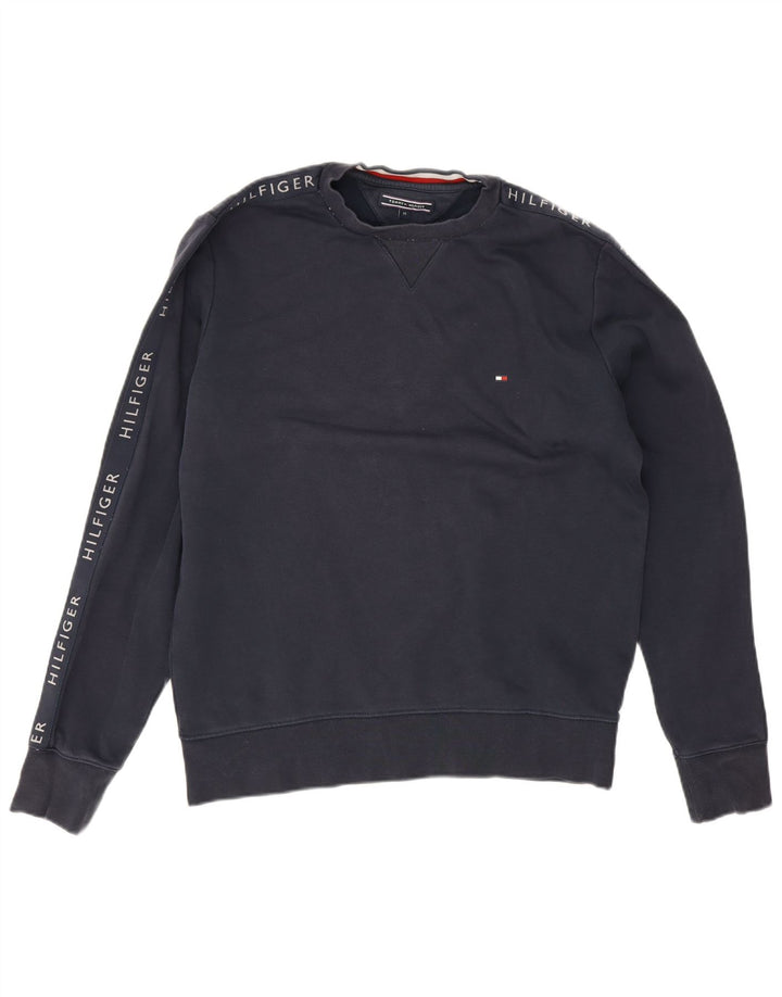 Felpa grafica da uomo Tommy Hilfiger Maglione medio in cotone blu navy