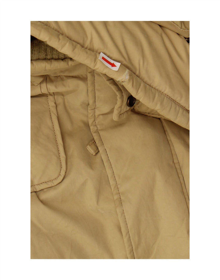 MARINA YACHTING Mens Hooded Padded Coat IT 48 Medium Beige Polyester
