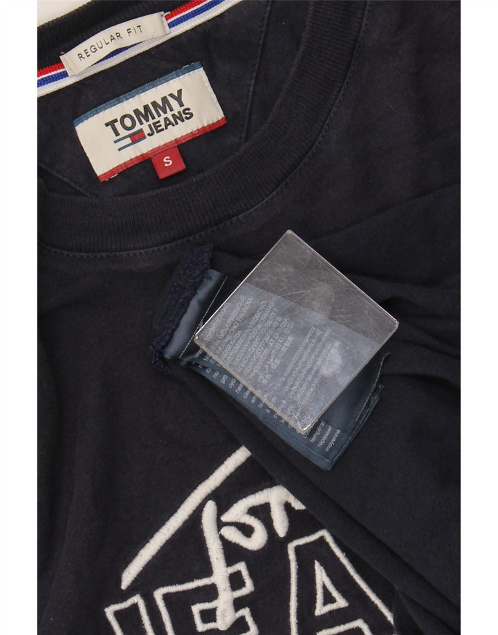 TOMMY HILFIGER T-shirt grafica da uomo con vestibilità regolare, piccola, in cotone blu navy
