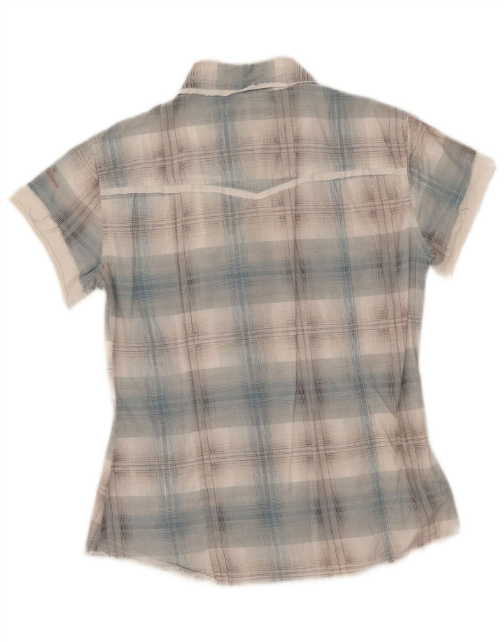 Camicia a maniche corte da donna Rifle UK 12 a quadri blu medio