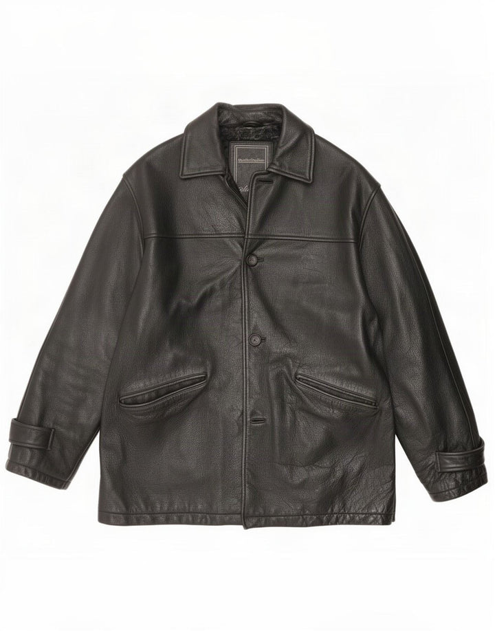 Giacca in pelle da uomo Angelo Litrico XL nera classica