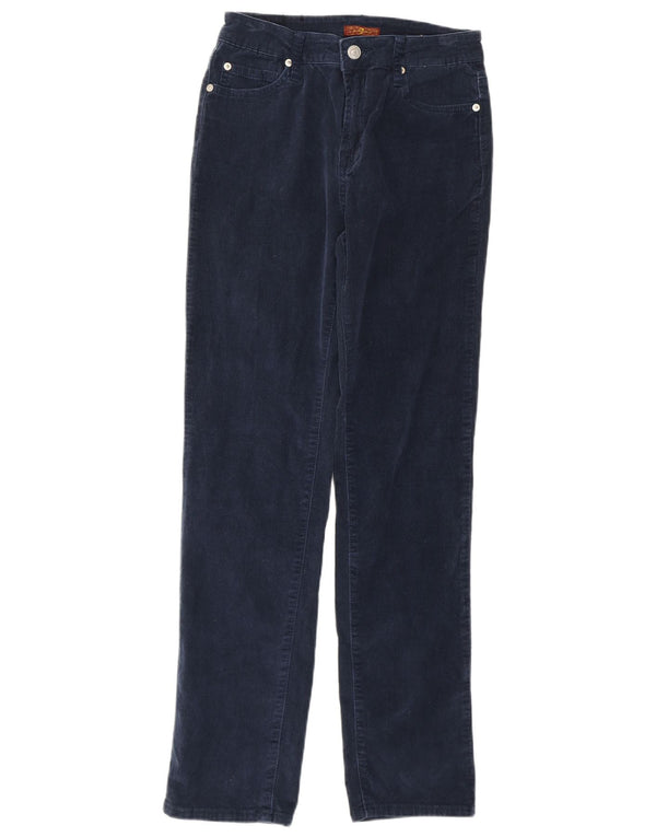 7 FOR ALL MANKIND Pantaloni dritti da donna in velluto a coste W26 L29 Blu navy