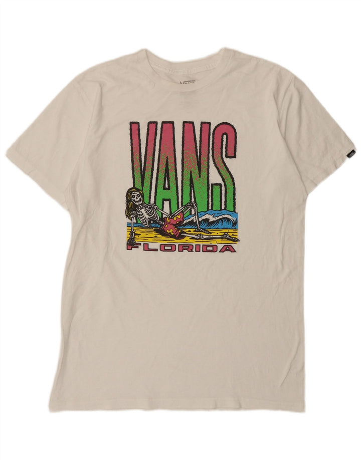 T-shirt grafica da uomo con vestibilità classica Vans, cotone bianco medio