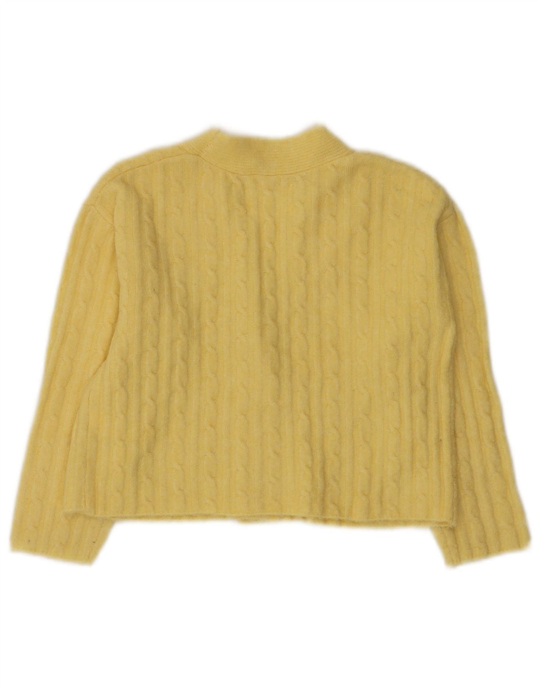 Maglione cardigan corto per ragazze Zara 8-9 anni in poliestere giallo