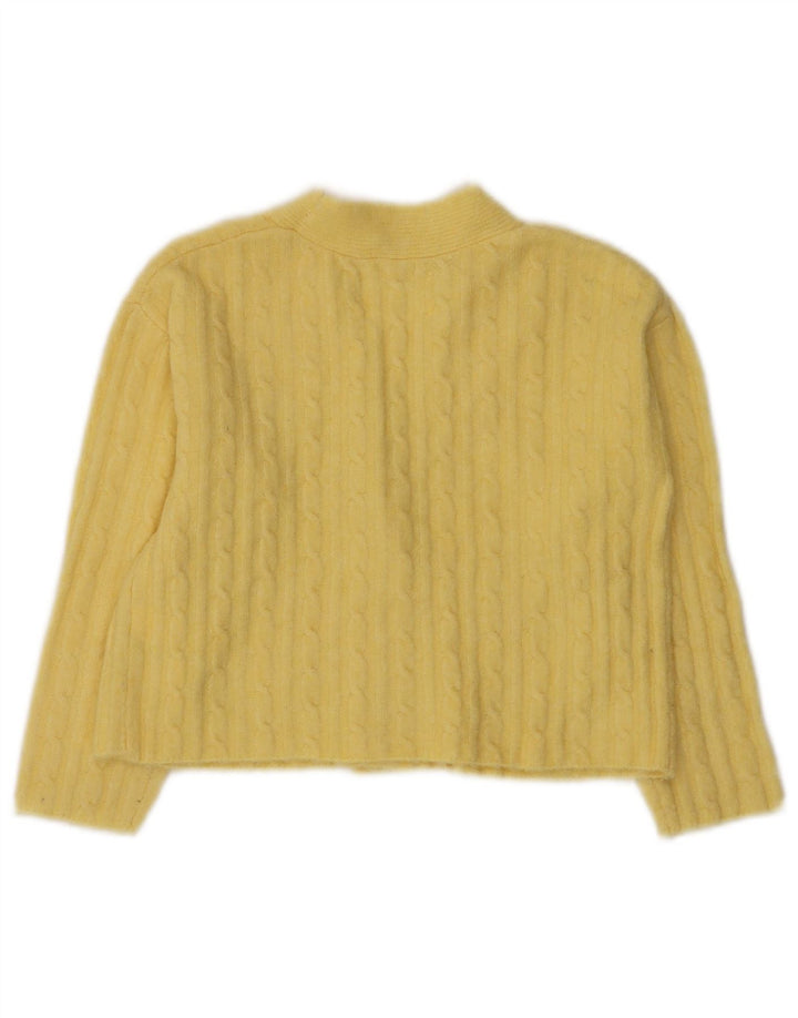 Maglione cardigan corto per ragazze Zara 8-9 anni in poliestere giallo