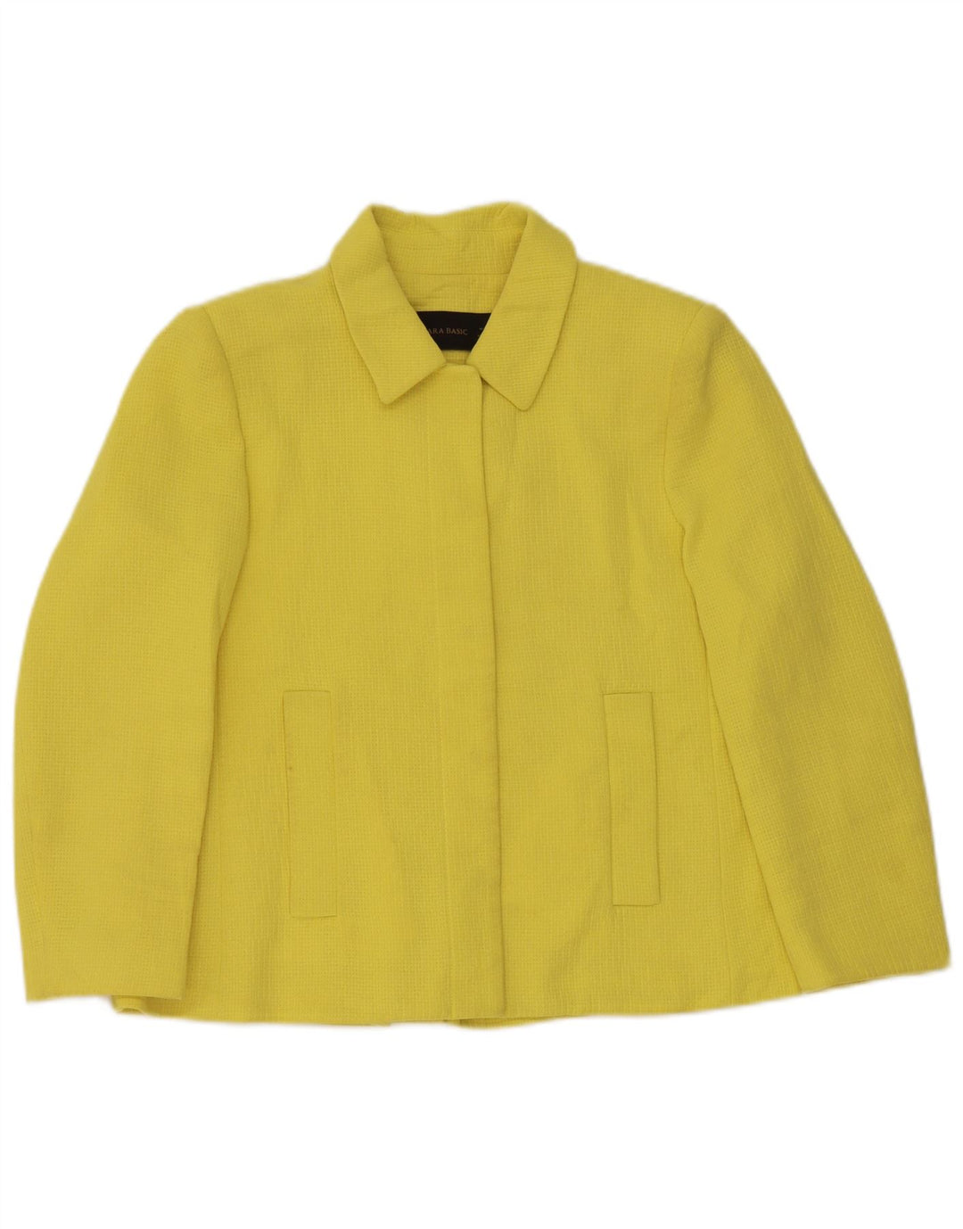Giacca blazer da donna Zara UK 14 cotone giallo medio