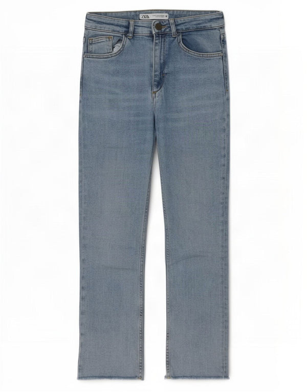 Jeans corti bootcut da donna Zara EU 36 XS W26 L25 cotone blu