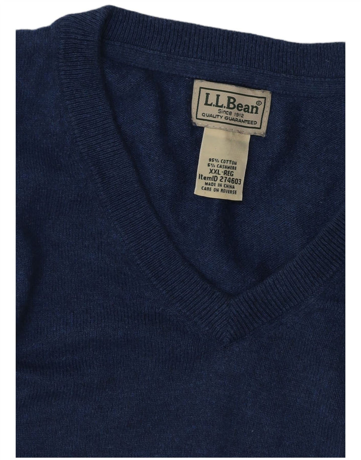 Maglione da uomo con scollo a V L.L.BEAN 2XL cotone blu