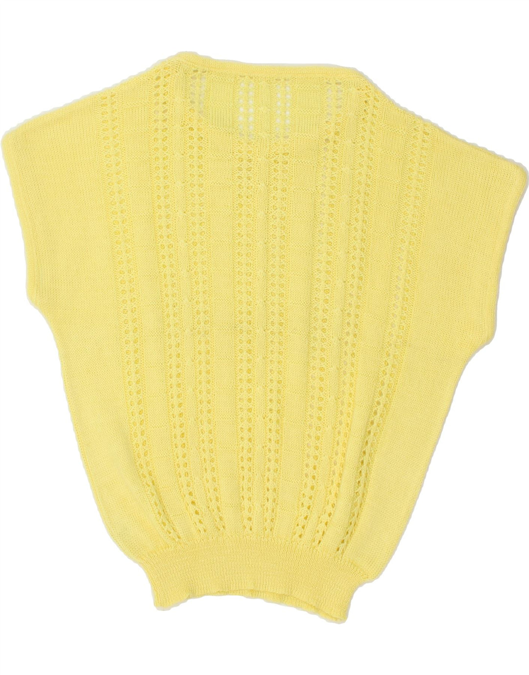 VINTAGE Womens Batwing Boat Neck Jumper Sweater UK 12 Medium Yellow Vintage Vintage and Second-Hand Vintage from Messina Hembry 