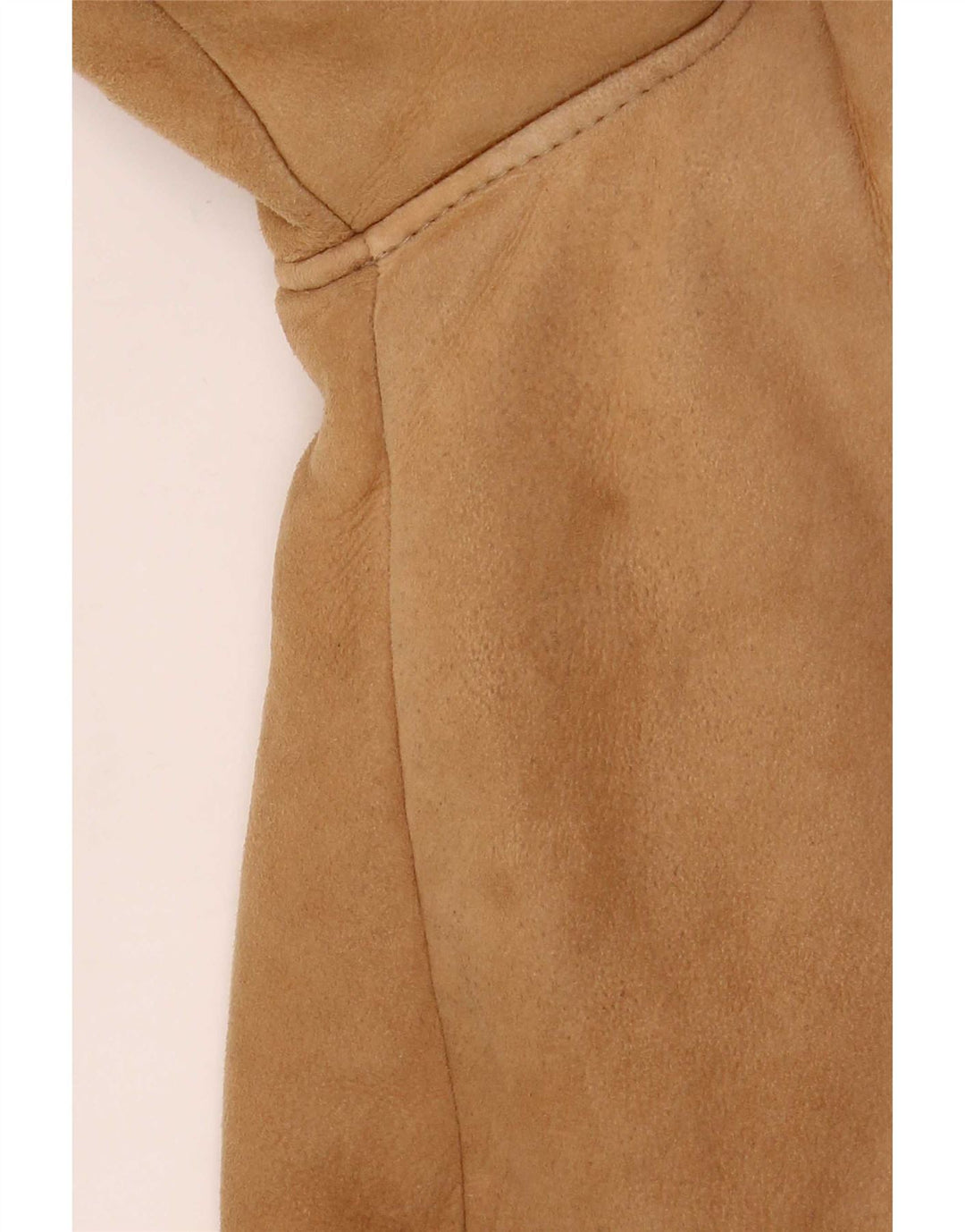 Giubbotto in shearling con cappuccio da donna vintage UK 12 Beige medio
