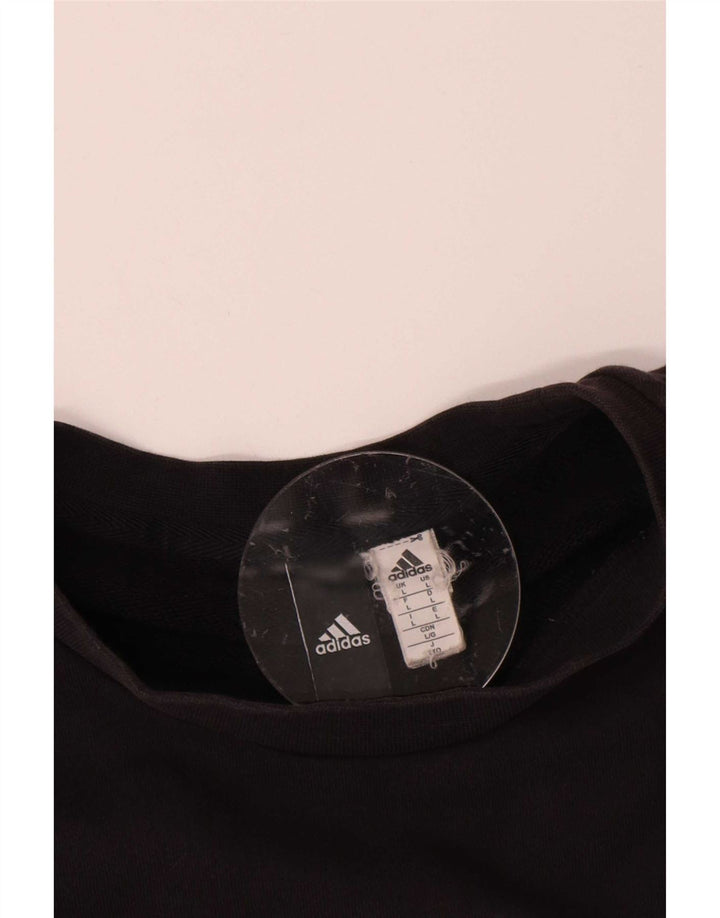 Felpa grafica da uomo Adidas Maglione grande cotone nero