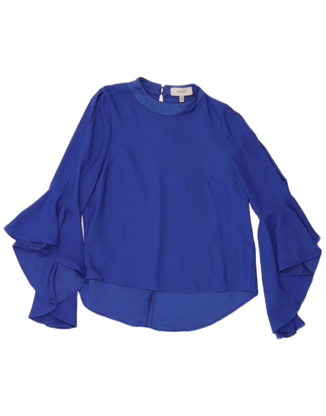 Top camicetta a maniche lunghe da donna Coast UK 10 piccolo poliestere blu