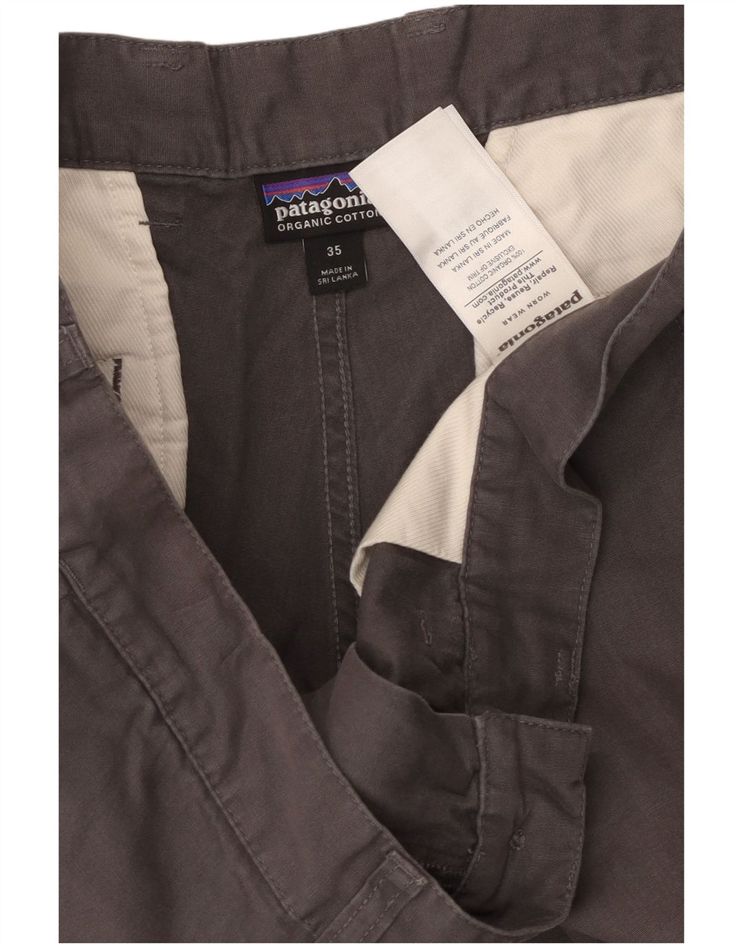 Pantaloncini chino da uomo PATAGONIA W35 grandi in cotone grigio