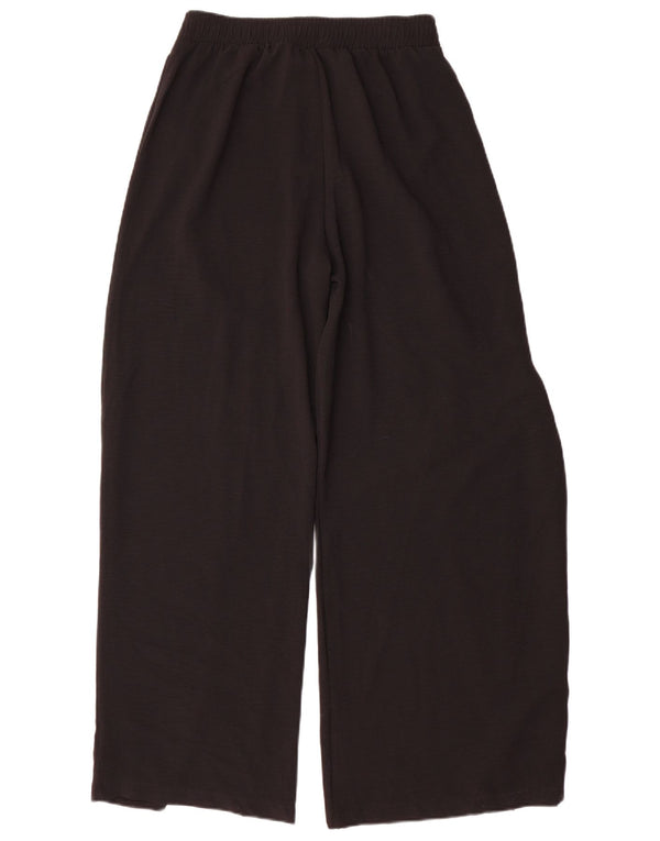 Pantaloni casual a gamba larga a vita alta da donna Zara medi W30 L29 neri
