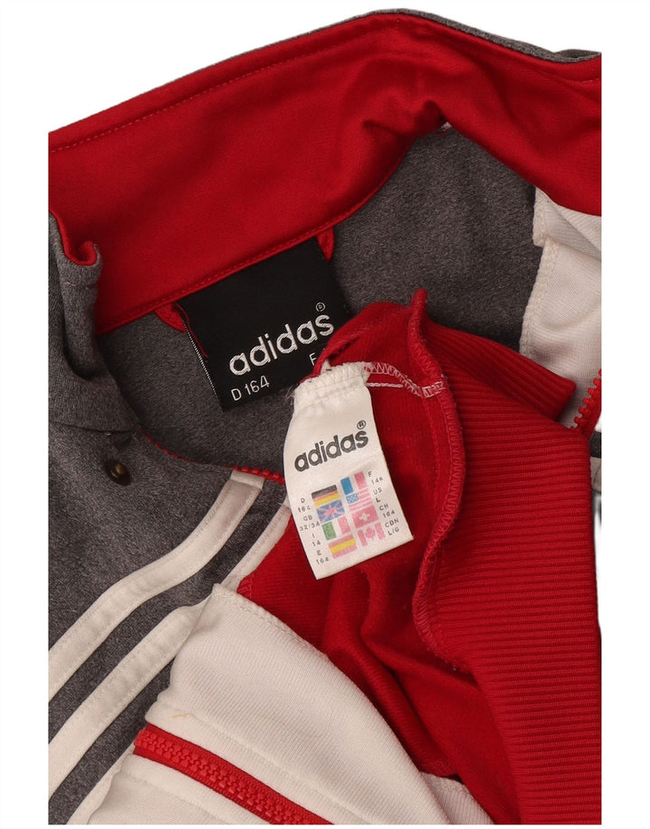 Giacca da tuta da ragazzo Adidas 13-14 anni in poliestere color block grigio