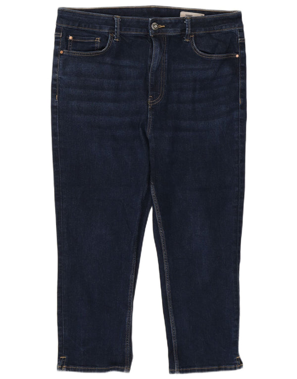 Jeans skinny Capri da donna Marks & Spencer UK 16 Large W34 L21 Blu navy