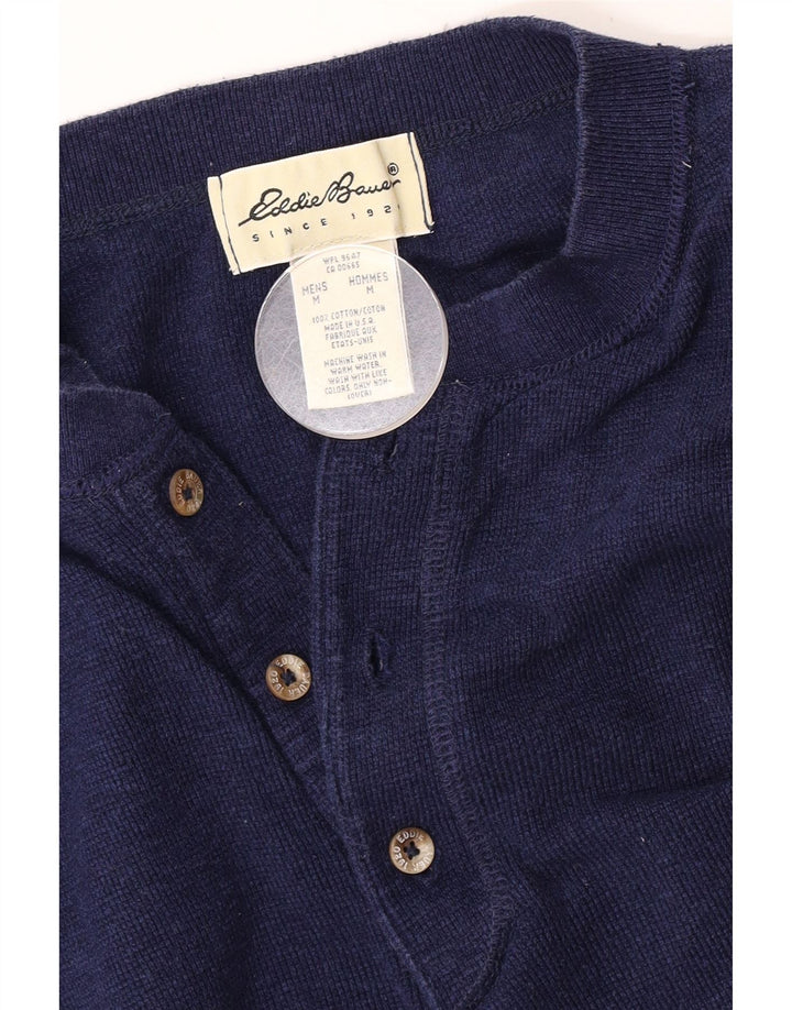 Eddie Bauer Maglia ampia da uomo a maniche lunghe in cotone medio blu navy